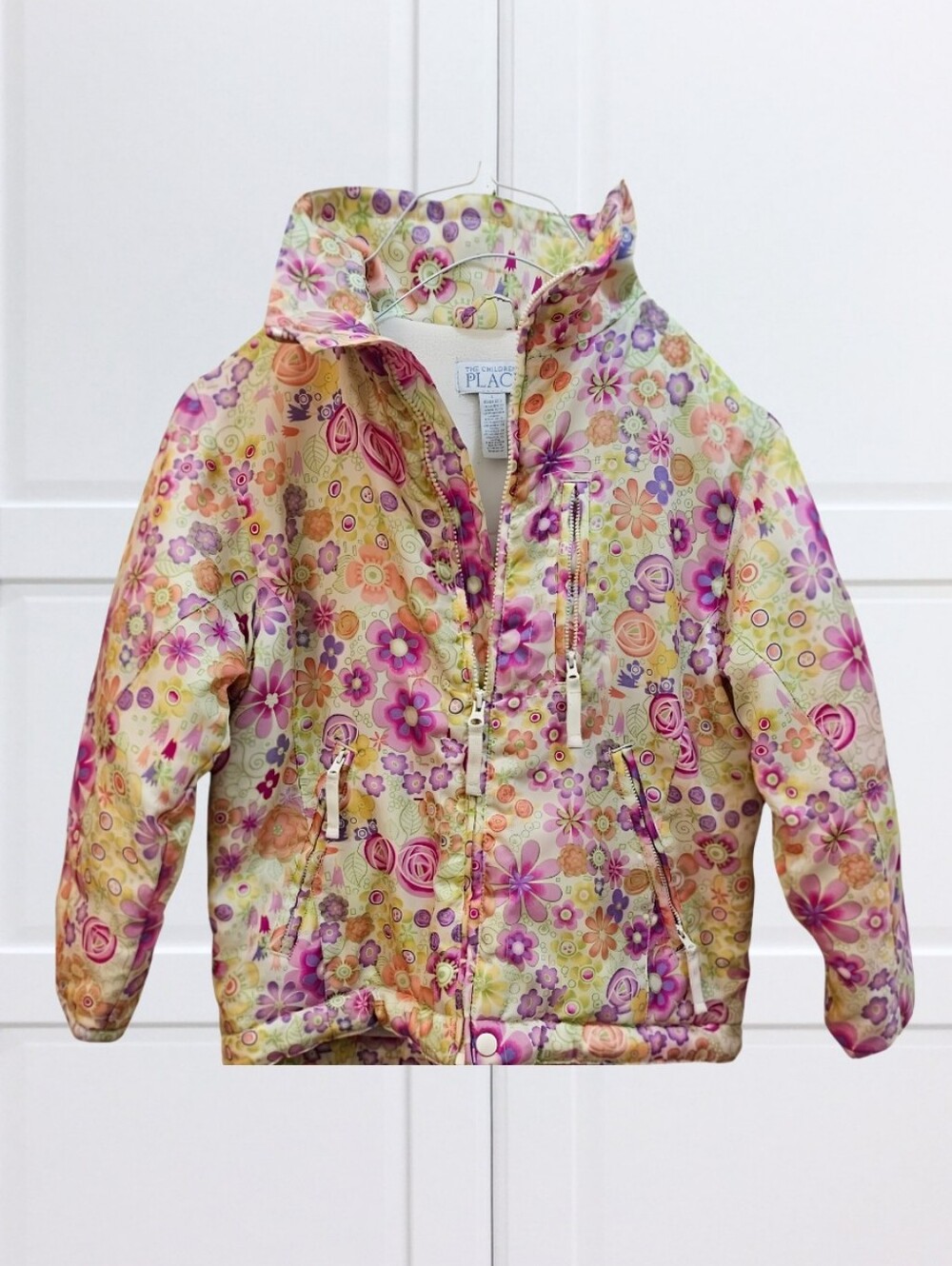 The Children’s Place Girls Floral Winter Jacket Coat Full Zipper